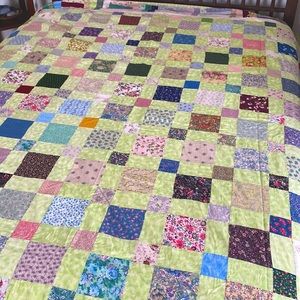 Beautiful light green quilt TOP - hand made